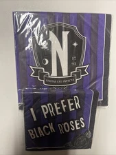 Wednesday Addams Party 2 Packs Of Napkins 1 Beverage And 1 Luncheon