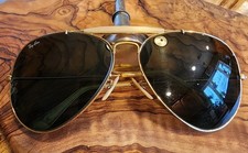 Vintage B L Ray Ban aviator sunglasses USA 62-14 original glass top edge etched