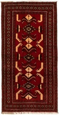 Vintage Hand-Knotted Area Rug 3'0" x 5'11" Traditional Wool Carpet