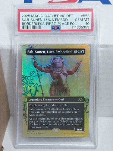 MTG AETHERDRIFT FIRST PLACE FOIL BORDERLESS SAB-SUNEN, LUXA EMBODIED PSA 10 OF 1 - Picture 2 of 3
