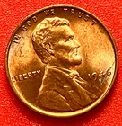 1946-S Lincoln Wheat Cent Penny GEM RED BU From an Original Bank Roll