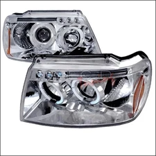 Spec-D Tuning 2LHP-GKEE99-TM Halo LED Projector Headlights for 99 to 04 Jeep ...