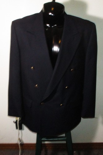 MAPPELLI de MILANO Zweireiher Blazer Anzugjacke dunkelblau goldknöpfe 44R