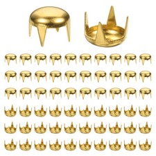 Round Dome Rivets 100pcs - 6mm Round Dome Studs for Leather Craft - Gold