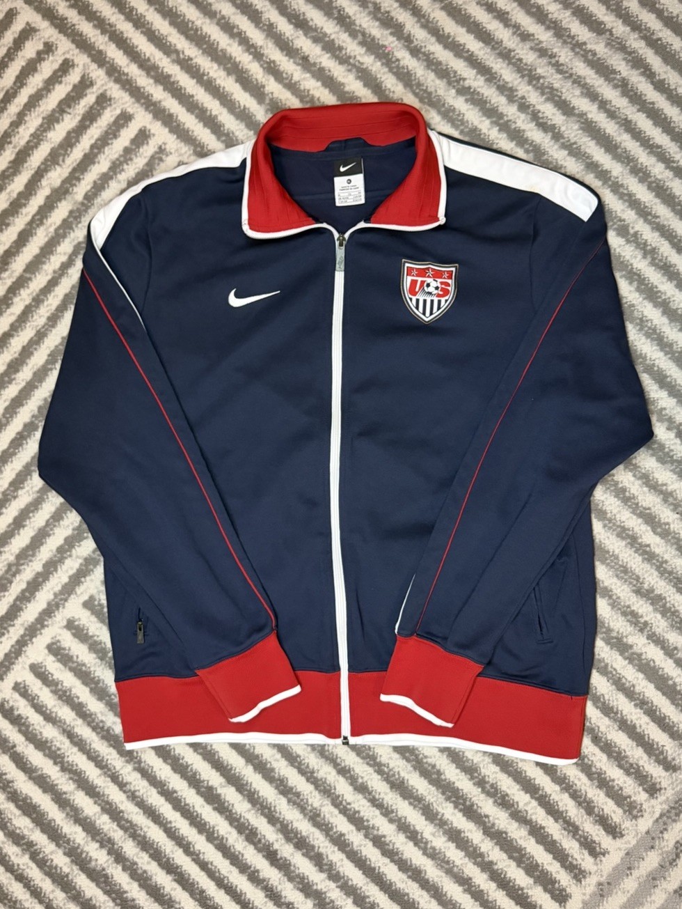 Nike Team USA Soccer Track Jacket Full Zip Navy Red White Men’s XL USMNT