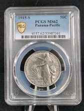 1915S パなまパしふィッく 50C PCGS MS 62 CAC 新規あめりかあンてィーくこいン50ドる パなまパしふィッく金貨