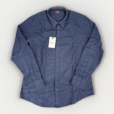 UNTUCKit Fulgini Men's Size 2XL Tall Slim Fit Flannel Button Up Shirt Navy NWT