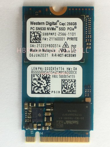 Western Digital PC SN530 SDBPMPZ-256G-1101 256GB 2242 NVMe PCIe 3.0 x 4 SSD - 第 1/3 張圖片