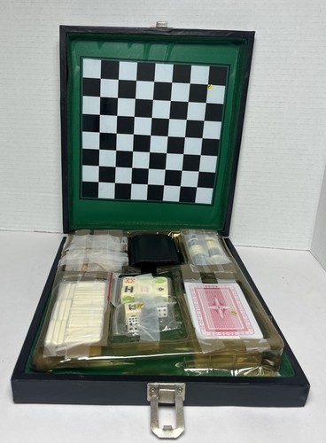 6 In One Game Set Case( Backgammon, Chess, Cribbage, Dominos,Checkers, and Poker - Picture 7 of 7