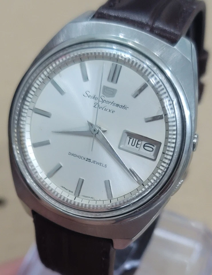 Vintage Seiko Sportsmatic Deluxe 7619 25J SS Automatic Japan Mens Watch - image 3 of 4