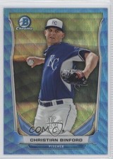 2014 Bowman Draft Top Prospects Chrome Blue Wave Refractor Christian Binford 2a9