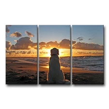 Dog Wall Art Golden Retriever Picture Labrador Dog and Sunset Pictures Prints...