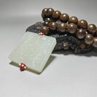 Chinese Export Agarwood Necklace and Jade Pendant  — photo 3