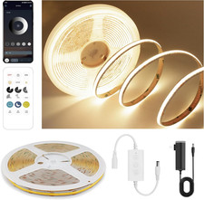 COB LED Strip Lights Warm White,24V Dimmable Led Light Strip KIT with Remote and
