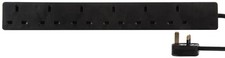 Pro Elec PELB1422 6 Gang Extension Lead with Surge Protection & 15m Cable, Black