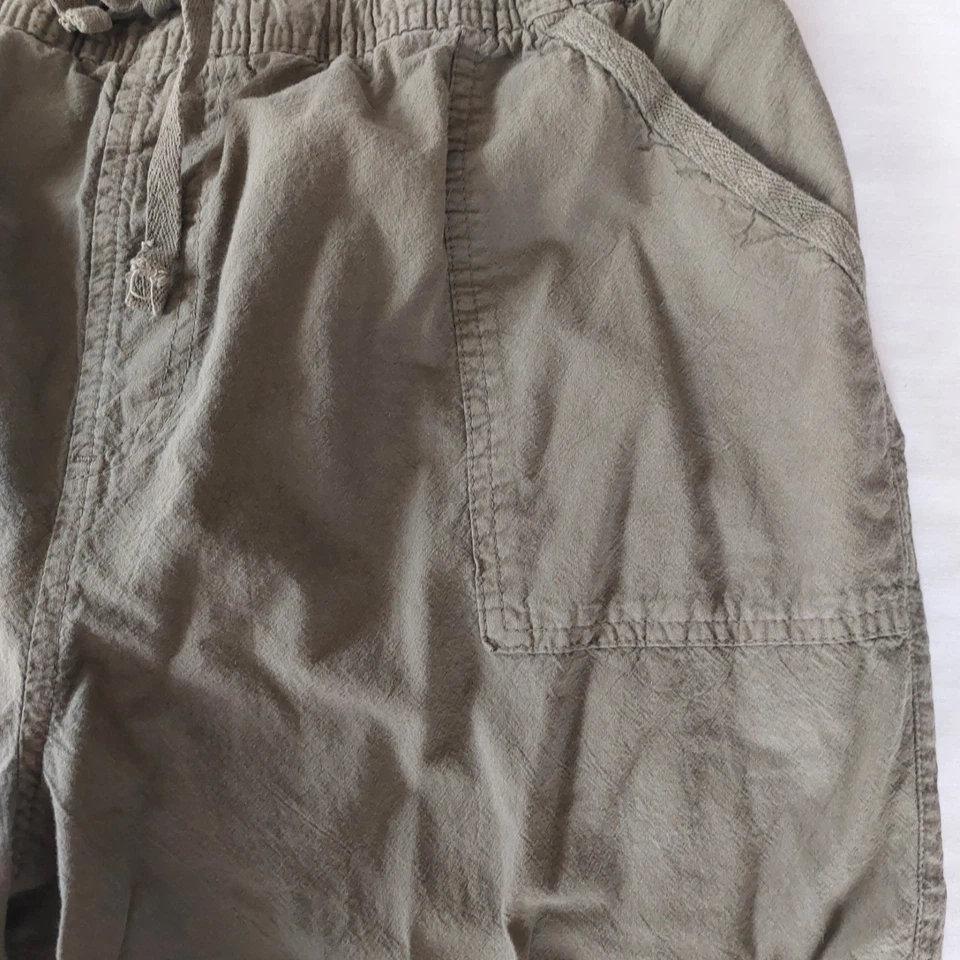 Pantalones recortados Erika Capris talla XL ALGODÓN CAQUI Cottagecore abuela Foto 4 de 4