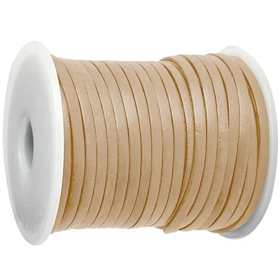 ESNADO Flaches Lederband | Farbe: Creme | 3 x 1 mm | Lederriemen | Länge: wählbar