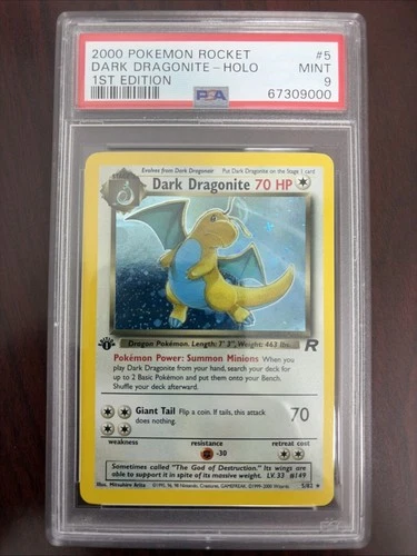 2000 Pokémon Rocket Dark Dragonite- Holo 1st Edition PSA 9 Mint