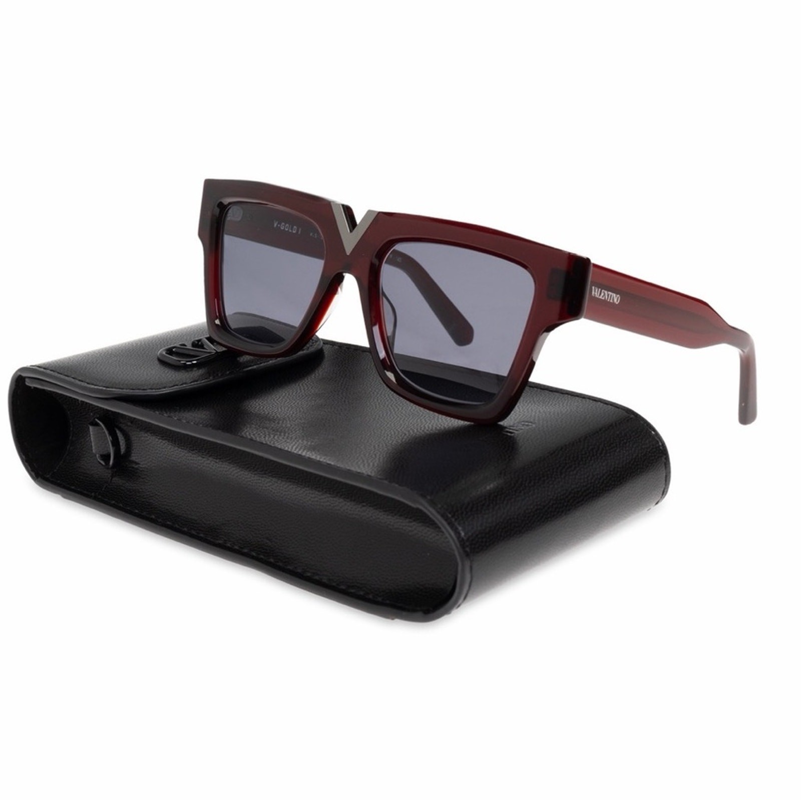  New! Valentino V GOLD | VLS 162C, Burgundy Sunglasses, Authentic thumbnail 2