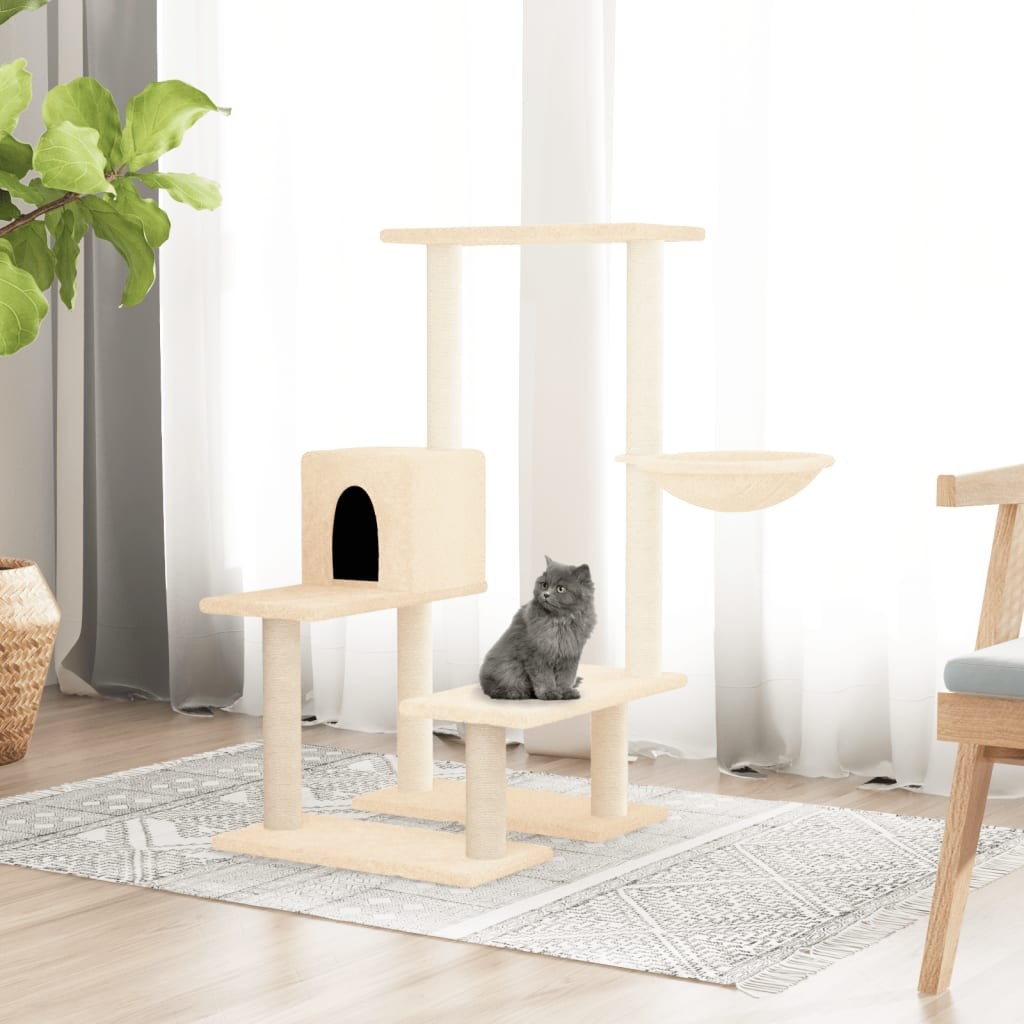 Tiragraffi Gatto Design Crema 94,5 cm - Eleganza e Benessere Felino