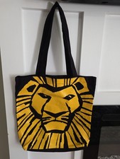 The Lion King Broadway Musical Souvenir Reusable Black Tote Bag Disney Yellow