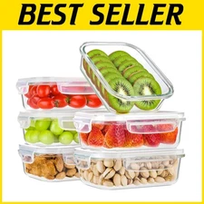 Glass Food Storage Containers - Set of 6
