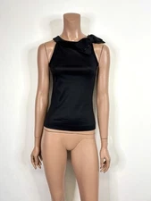 Vtg Dolce & Gabbana 00s Black Bow Top 38 XS