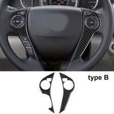 Cubierta de botón del volante de fibra de carbono para Honda Accord 2013-2017 tipo B