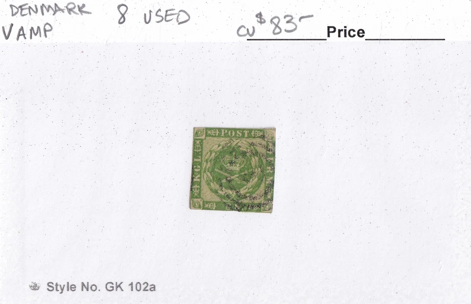 SELLOS DE MATT SCOTT DINAMARCA #8, 8 EDICIÓN DE HABILIDAD DE 1858-1862, USADOS, CV $83 Foto 3 de 3