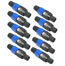 10pc Speakon Male Plug Speaker 4 Pole Conductor Audio Cable Connector