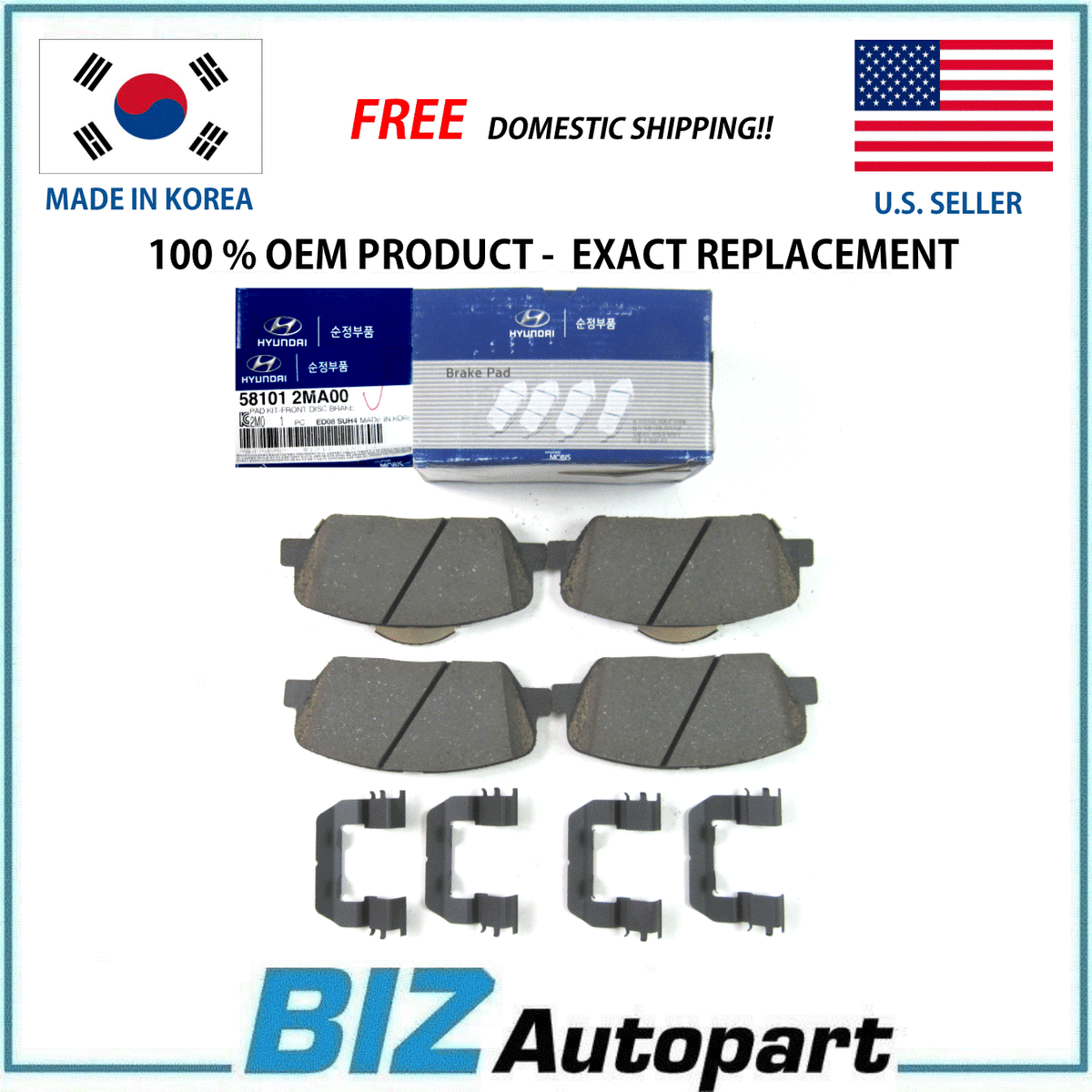 chou♡chou GENUINE FRONT BRAKE PADS KIT FOR 10-16 HYUNDAI GENESIS COUPE