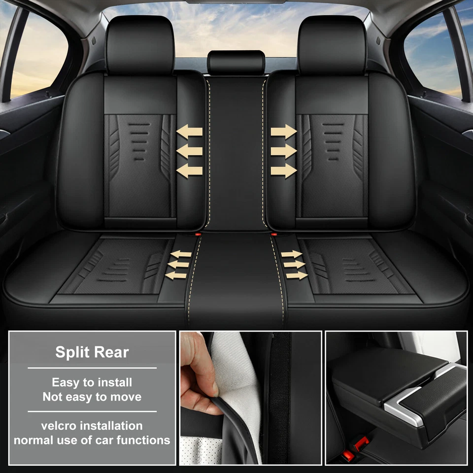 Front Rear Car Seat Covers Faux Leather Protector Pad For Volvo S40 2004-2011 Foto 4 de 4