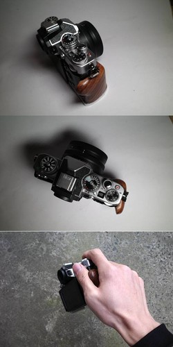 Handmade Wood L Hand Grip Handle+Aluminium Alloy/Brass Plate Base For Nikon Zfc - Picture 10 of 20