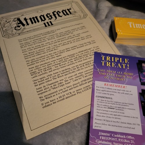 Atmosfear III Sequel Video VHS Board Game Vintage 1992 Anne De Chantraine Witch - Picture 8 of 8