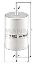 Fuel Filter Mann-Filter WK 730/5 for Ford