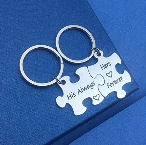 1 Paar Puzzle-Schlüsselanhänger "Sein Always" und "Ihr Forever" für Liebhaber - Bild 5 von 6