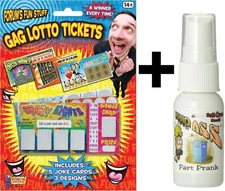 LIQUID ASS Mist Spray + 5 Fake LOTTERY TICKETS (Winner) GaG Prank Stink Prank