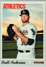 2019 Topps Heritage #677 Brett Anderson Oakland Athletics