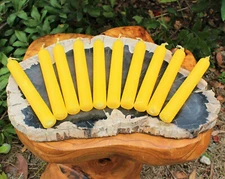 Lot of 10 x 6" Taper Spell Candles: YELLOW (Pagan Wicca Altar Household)