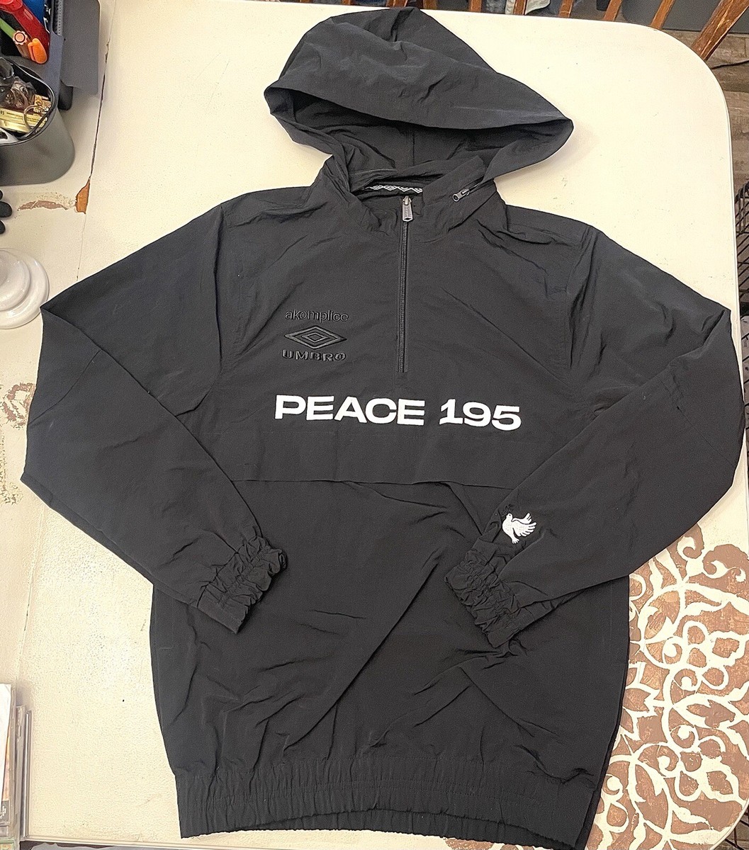 UMBRO akomplise コラボジャケット 鳩プリント L UMBRO X AKOMPLICE PEACE 195 PULLOVER JACKET WORLD FOOTBALL SMALL