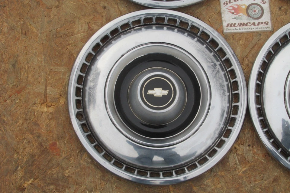 ✨1968, 1969 CHEVY IMPALA, BEL AIR, BISCAYNE 15" CUBIERTAS DE RUEDA, TAPACUBOS, JUEGO DE 4✨ Foto 2 de 4