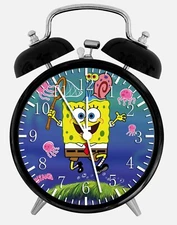 SpongeBob Alarm Clock Night Light Silent Non-Ticking 4 Inches Glass Face W46