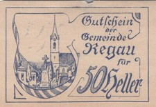 50 HELLER 1920 City of REGAU Upper AUSTRIA Notgeld Banknote #PI241.U