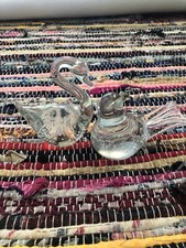 Crystal Glass Swan And Bird Paperweights ! No Chips Or Cracks !