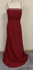 David’s Bridal Gown Dress Bridesmaid Long Red Beaded Bodice Sz 8 Chest 34”