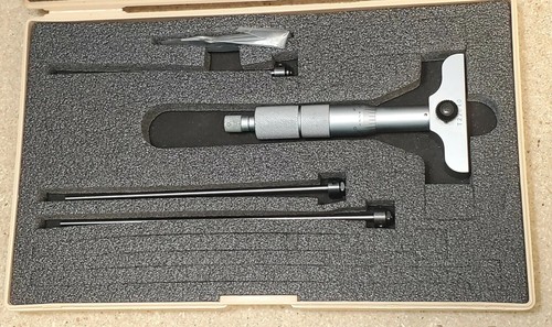 Mitutoyo 129-127, 0" to 4" depth micrometer in box - 0" - 4" - 2 1/2" base - 第 2/12 張圖片