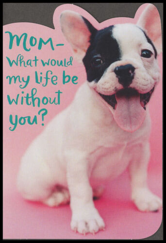 Greeting Card - Dog Puppy White French Bulldog - From Dog - Mother's Day - 0112 - Picture 1 of 2