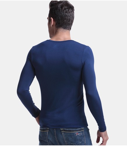 Herren Modal Unterhemden Herbst Dünn Langarm Shirts Slim Thermo Unterwäsche - Bild 10 von 16