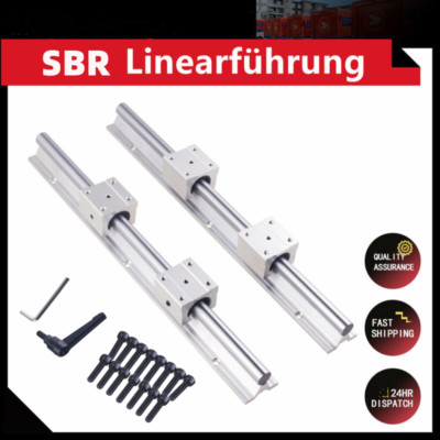 2X SBR12 Linearführung Linearwelle Rail 1200mm+ 4X SBR12UU Linearlager Block CNC