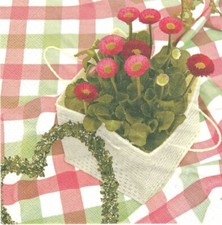 Lot de 2 Serviettes en papier Pomponette Coeur Pâquerette Decoupage Collage